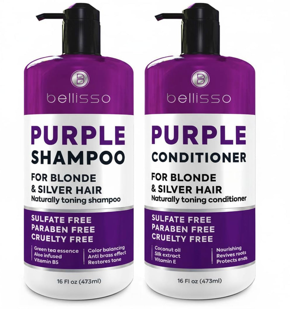 BELLISSO front packaging of shampoo and conditioner showing professional presentation and benefit