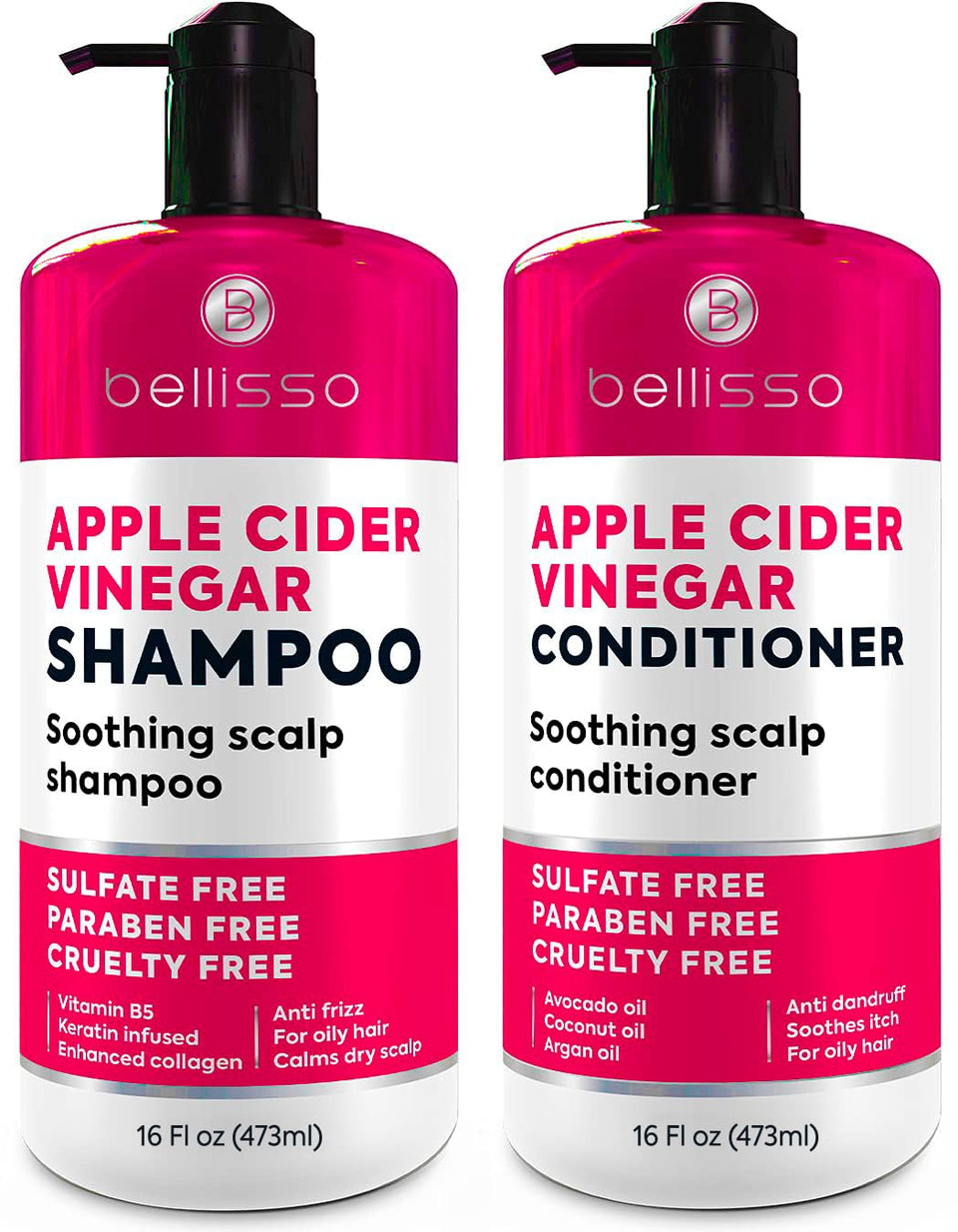 BELLISSO front packaging showing bottle pair and benefits