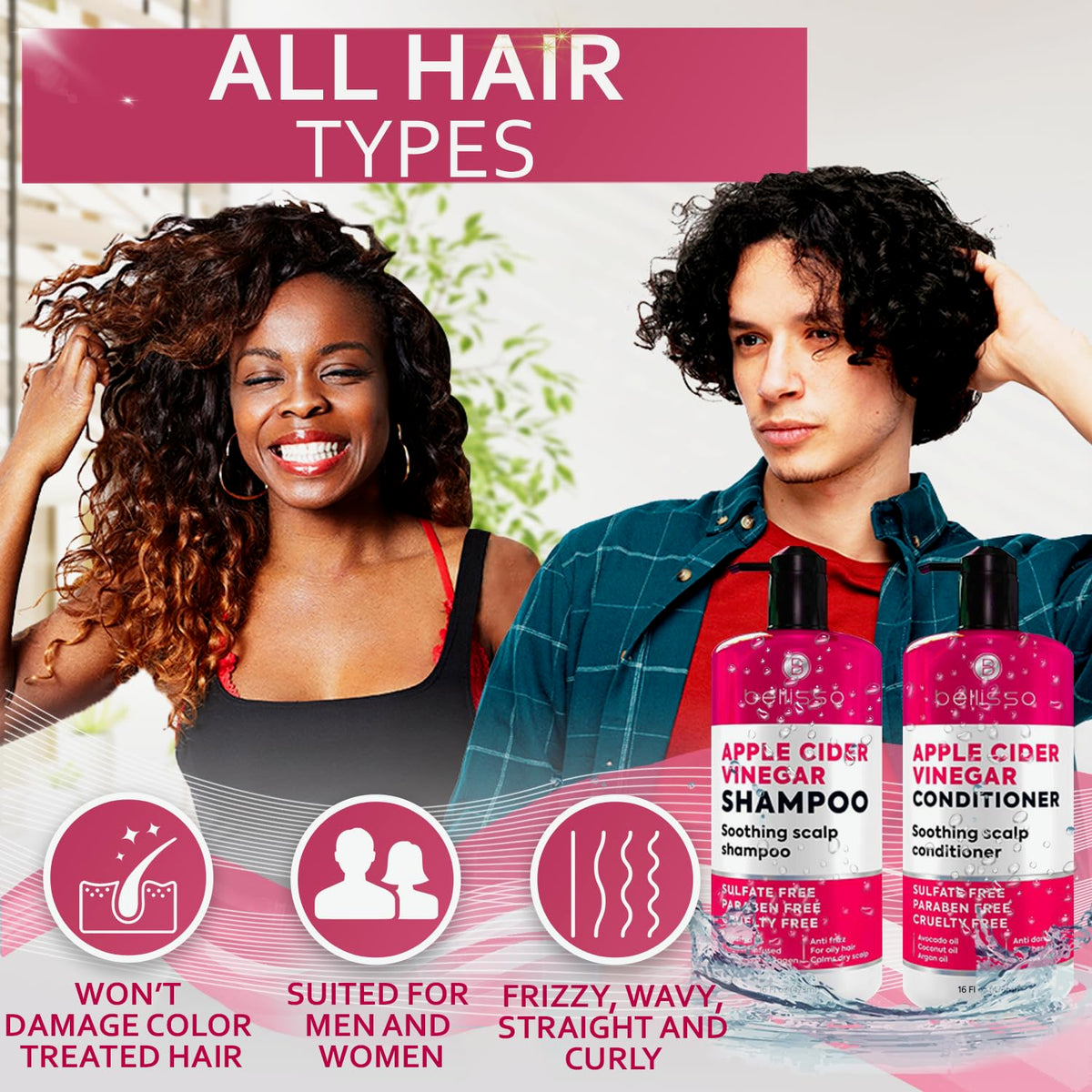 BELLISSO natural ingredients display with argan avocado coconut for nourishment
