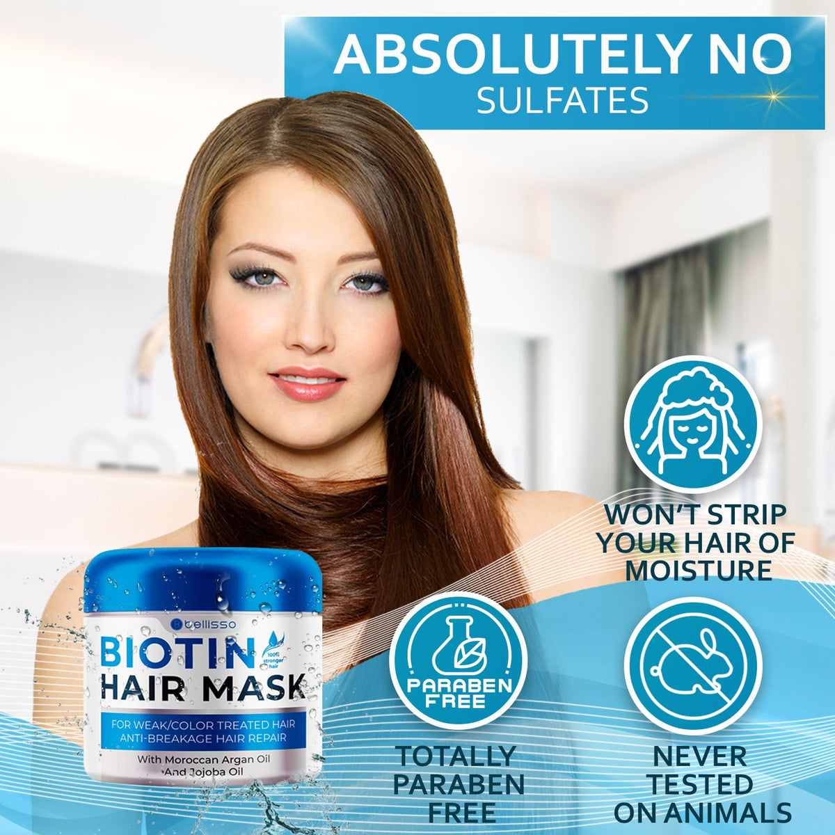 BELLISSO jar on bathroom shelf lifestyle presenting daily care benefit