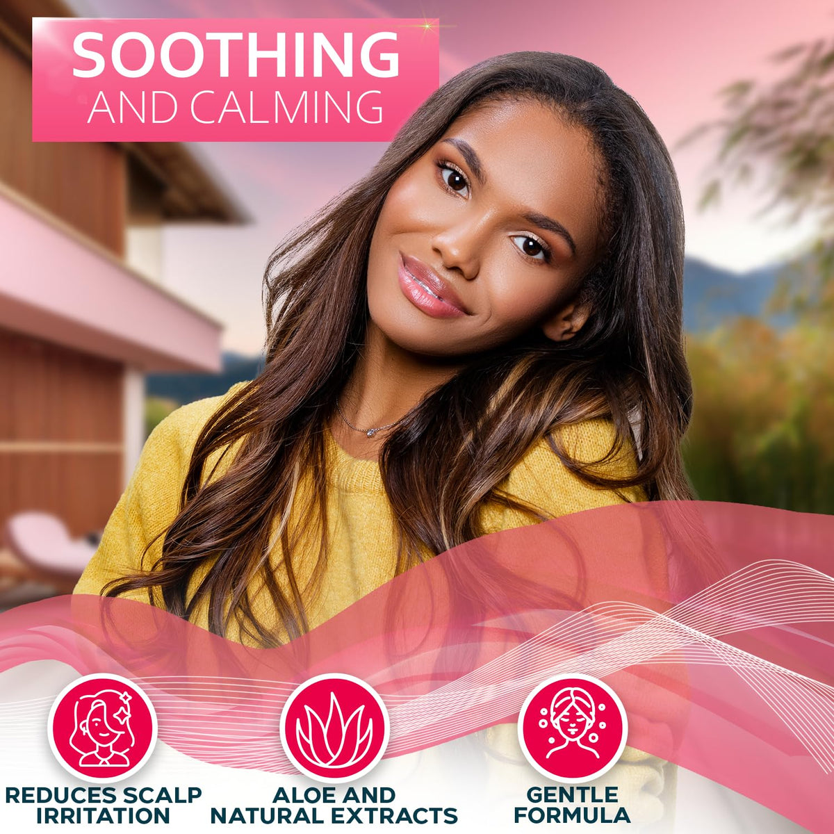 BELLISSO set styled in bathroom showing salon-look and shine benefit