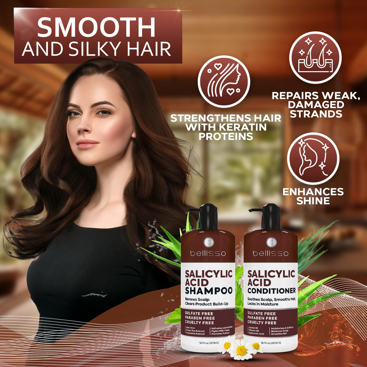 BELLISSO application with scalp massage promoting clearer, calmer scalp