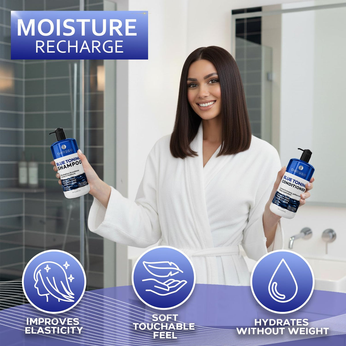 BELLISSO argan oil ingredient texture highlighting hydration benefit for softer, shinier hair