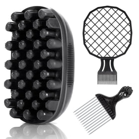 Belongtous front view of kit showing sponge and combs for quick styling