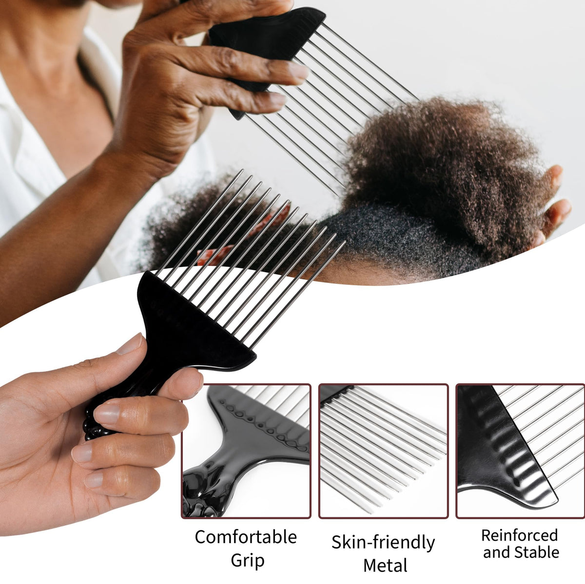 Belongtous sponge in use creating defined curls on short Afro hair
