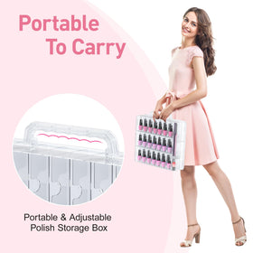 Beloving organizer filled with colorful nail polishes to display and protect collection