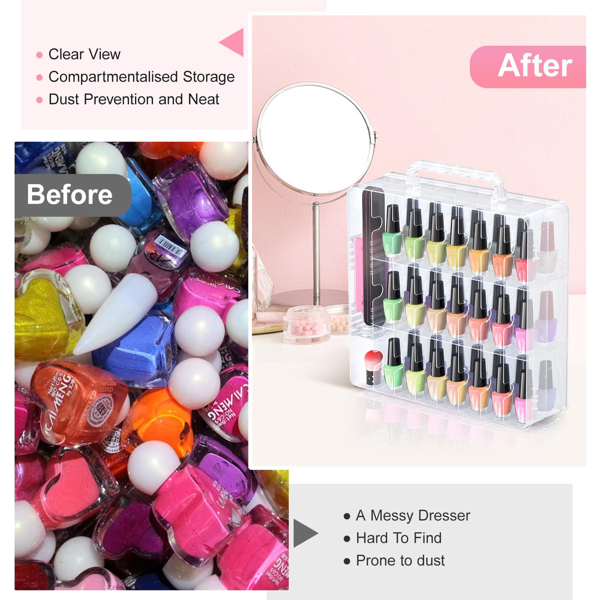 Beloving organizer adjustable divider close-up for custom bottle and tool storage