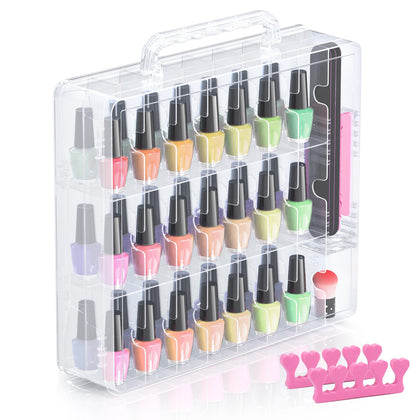 Beloving organizer front view showing transparent display for quick shade selection