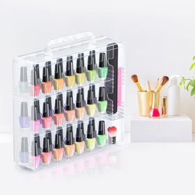 Beloving organizer placed on vanity to keep nail polish neatly arranged and visible