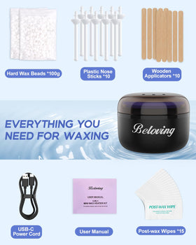 Beloving warmer held in hand to show compact size and portability for touchups
