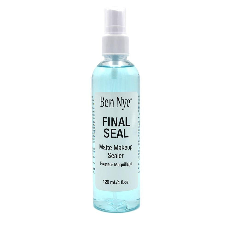Ben Nye Final Seal front bottle view showing label and matte sealer benefits