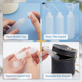 BENECREAT included funnels and droppers laid out to show easy, mess-free filling