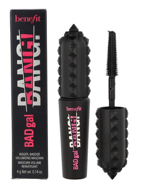 Benefit BADgal BANG mini front packaging showing compact travel tube and bold logo