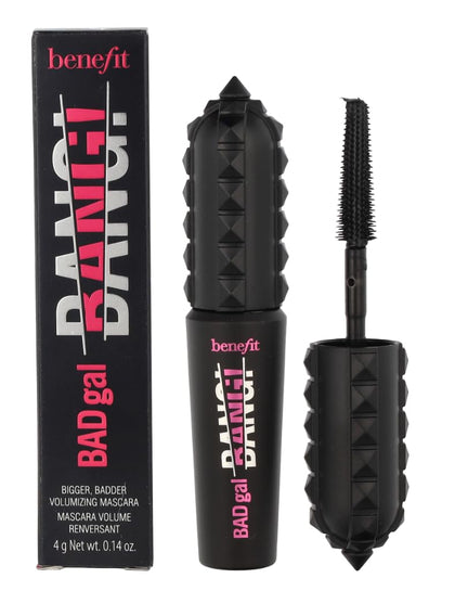 Benefit BADgal BANG mini front packaging showing compact travel tube and bold logo