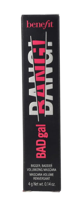 Benefit BADgal BANG swatch on skin showing intense black pigment and smooth texture