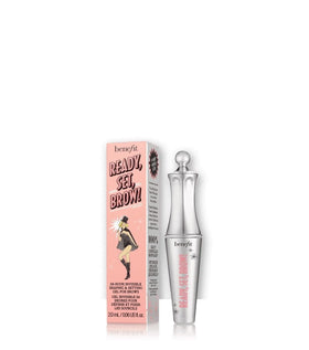 Benefit travel-size Brow Setter front view showing compact clear gel for tidy brows
