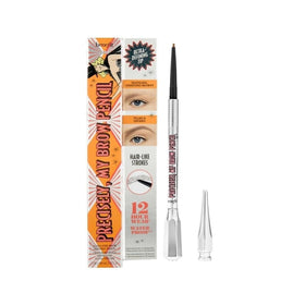 Benefit front view of pencil showing sleek barrel and shade label for easy identification