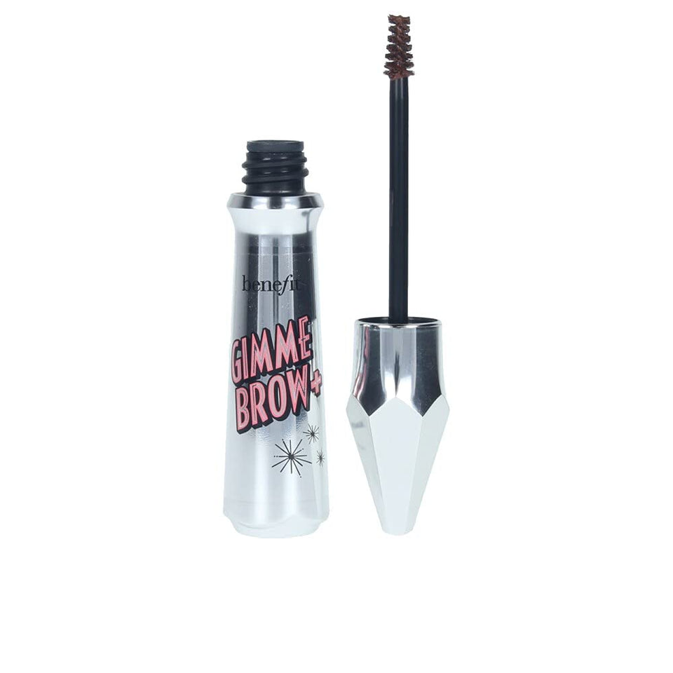 Benefit Gimme Brow tube and brush showing fuller, natural-looking brows