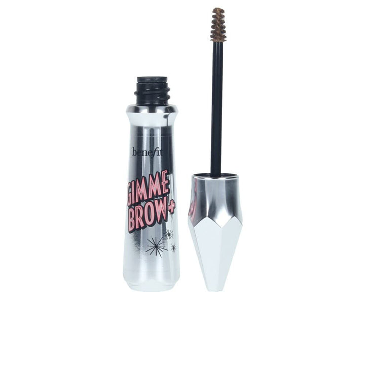 Benefit Gimme Brow+ front tube showing shade 02 and compact applicator for precise shaping