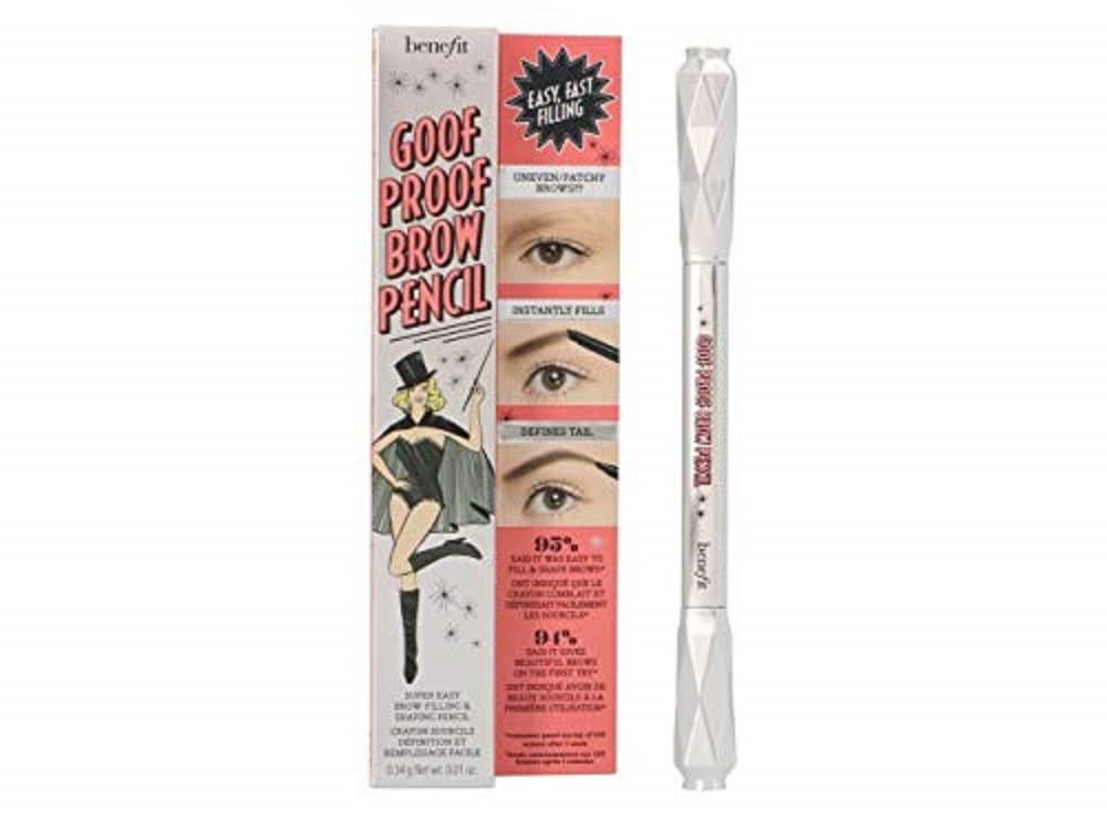 Benefit product applied on eyebrow, illustrates natural-looking definition benefit