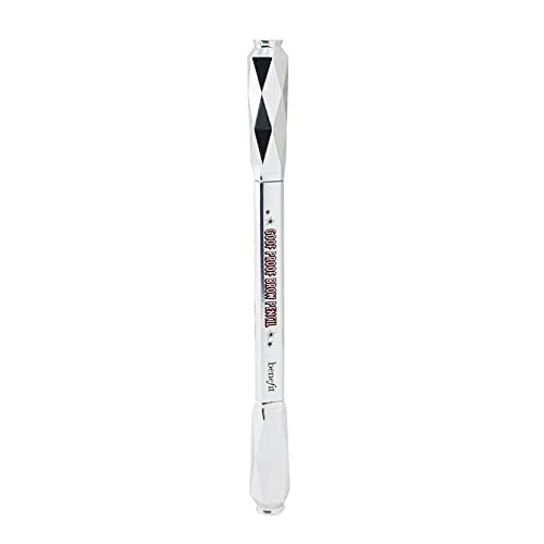 Benefit Goof Proof Brow Pencil spoolie brushing brows for blended natural-looking finish