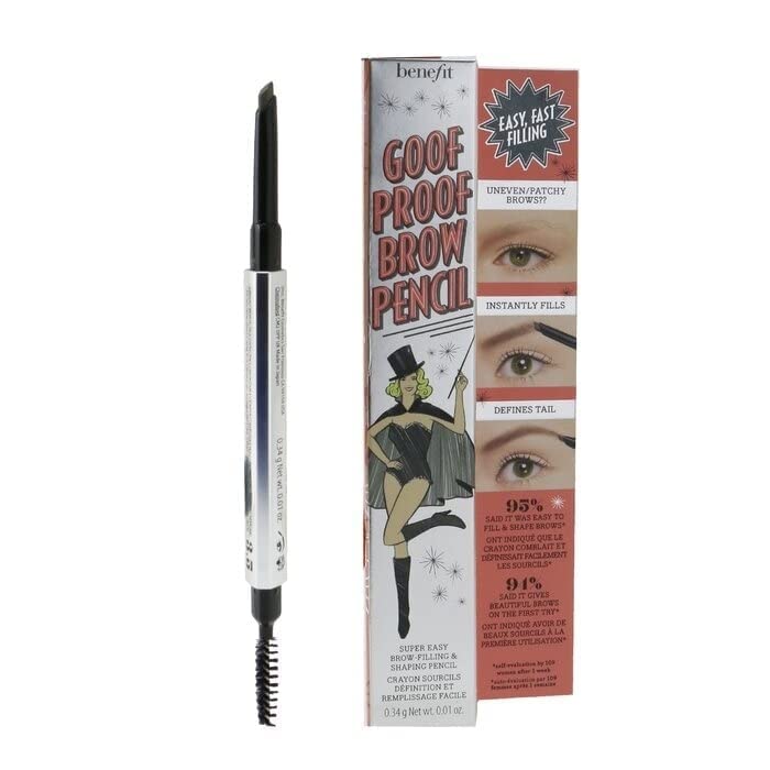 Benefit Goof Proof Brow Pencil tip close-up highlighting dual-edge design for precise shaping