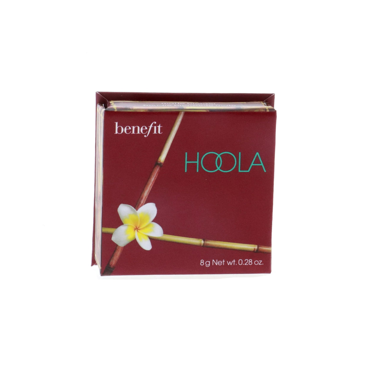 Benefit Hoola compact front view showing packaging and mirror for on-the-go application