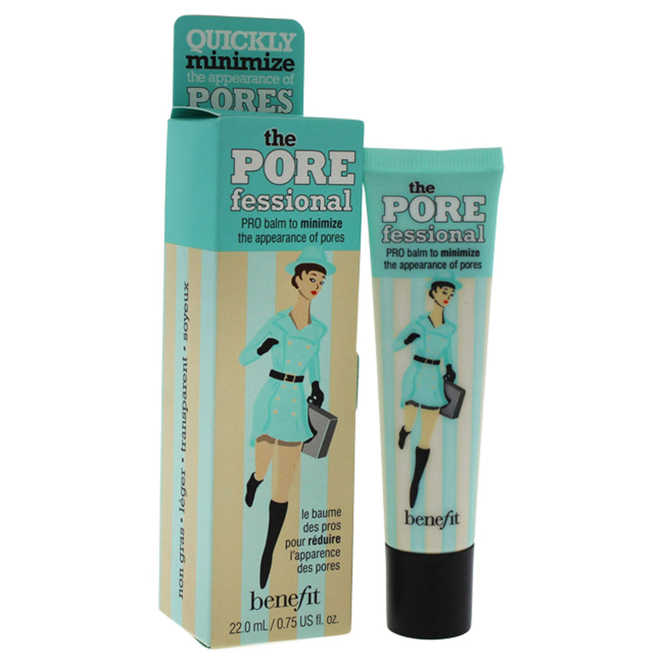 Benefit POREfessional front packaging showing compact primer tube and label benefit
