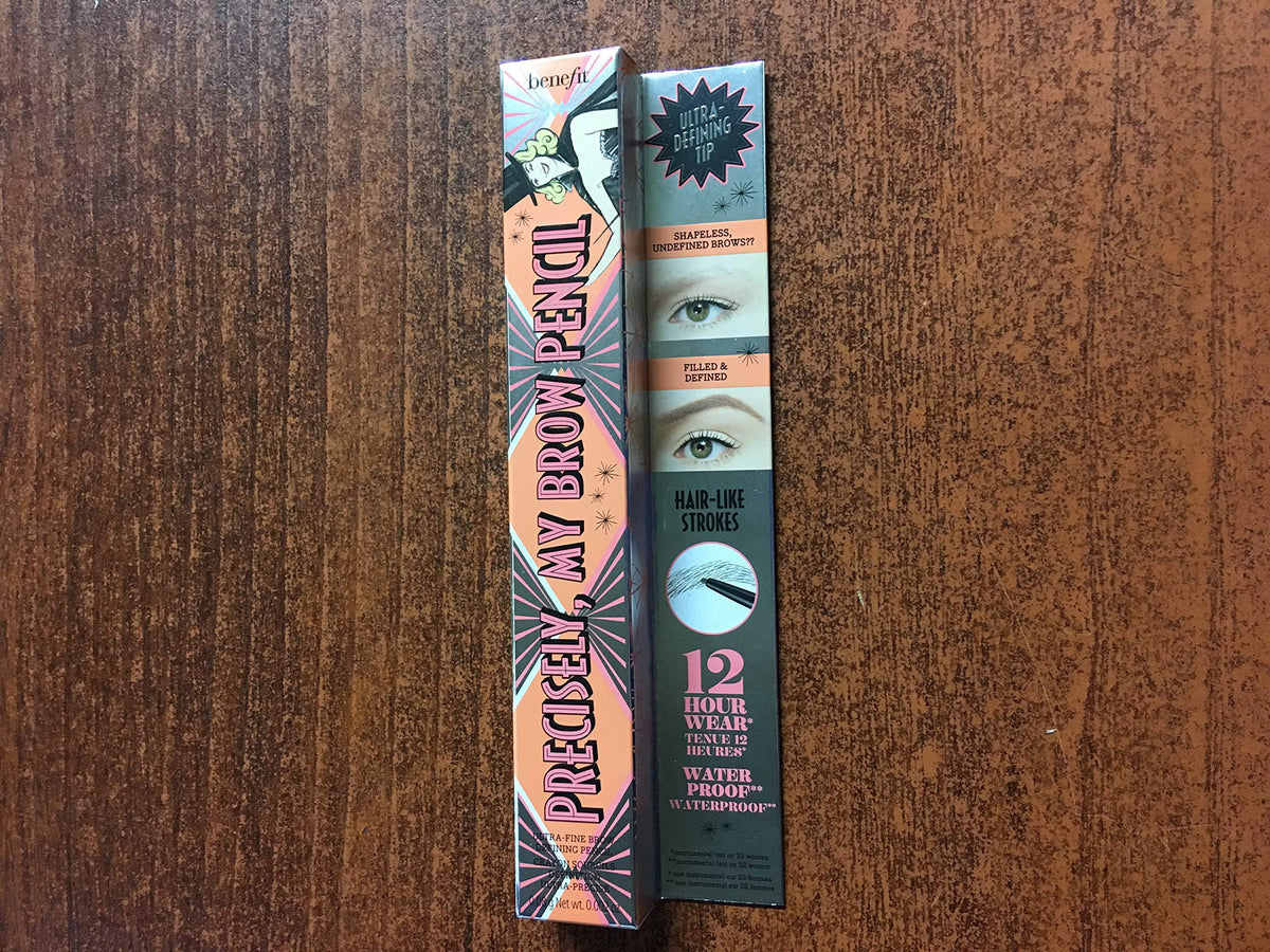 Benefit pencil ultra-fine tip close-up creating hair-like strokes for accuracy