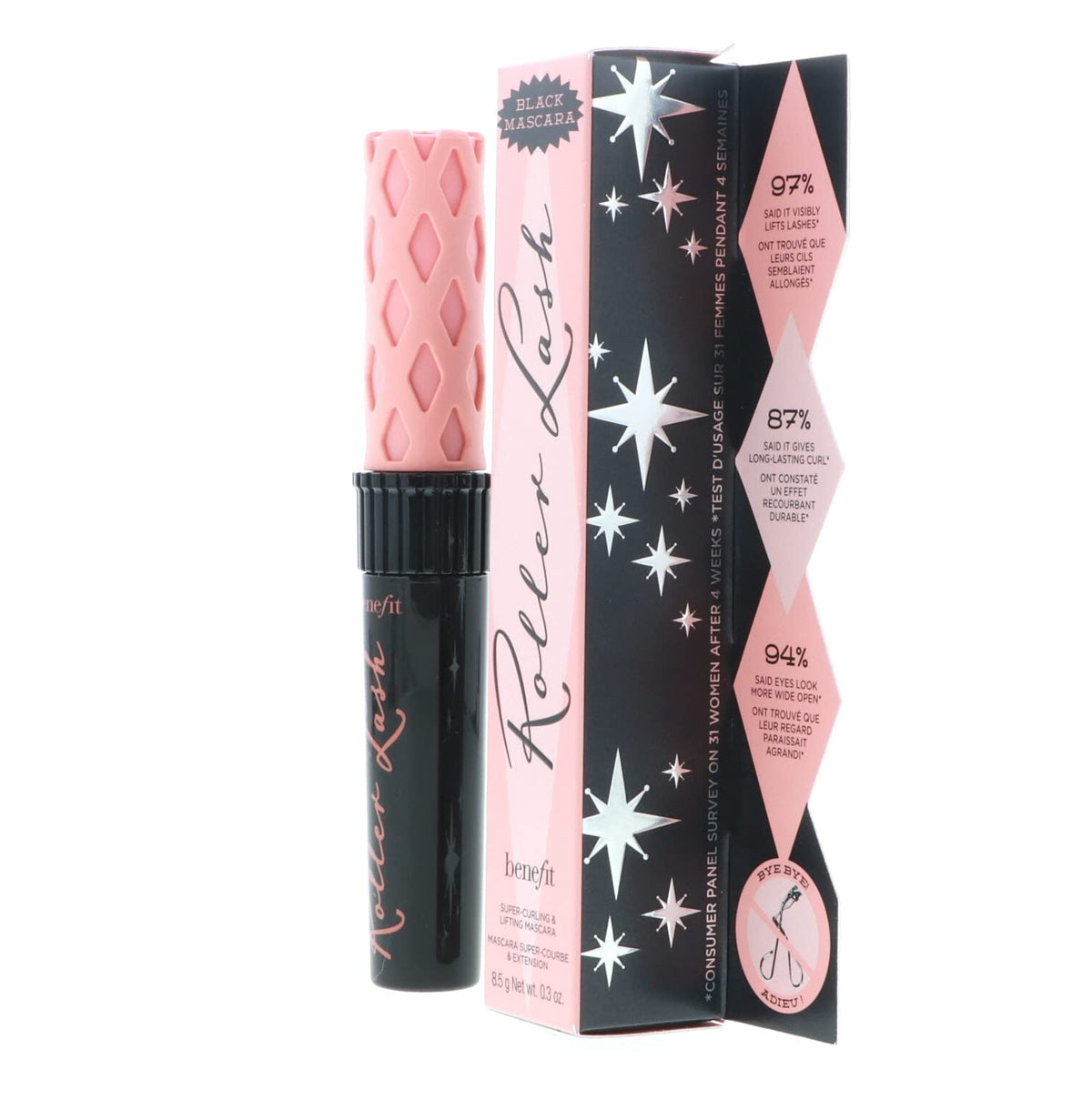 Benefit Roller Lash application demo on lashes showing precise curling effect