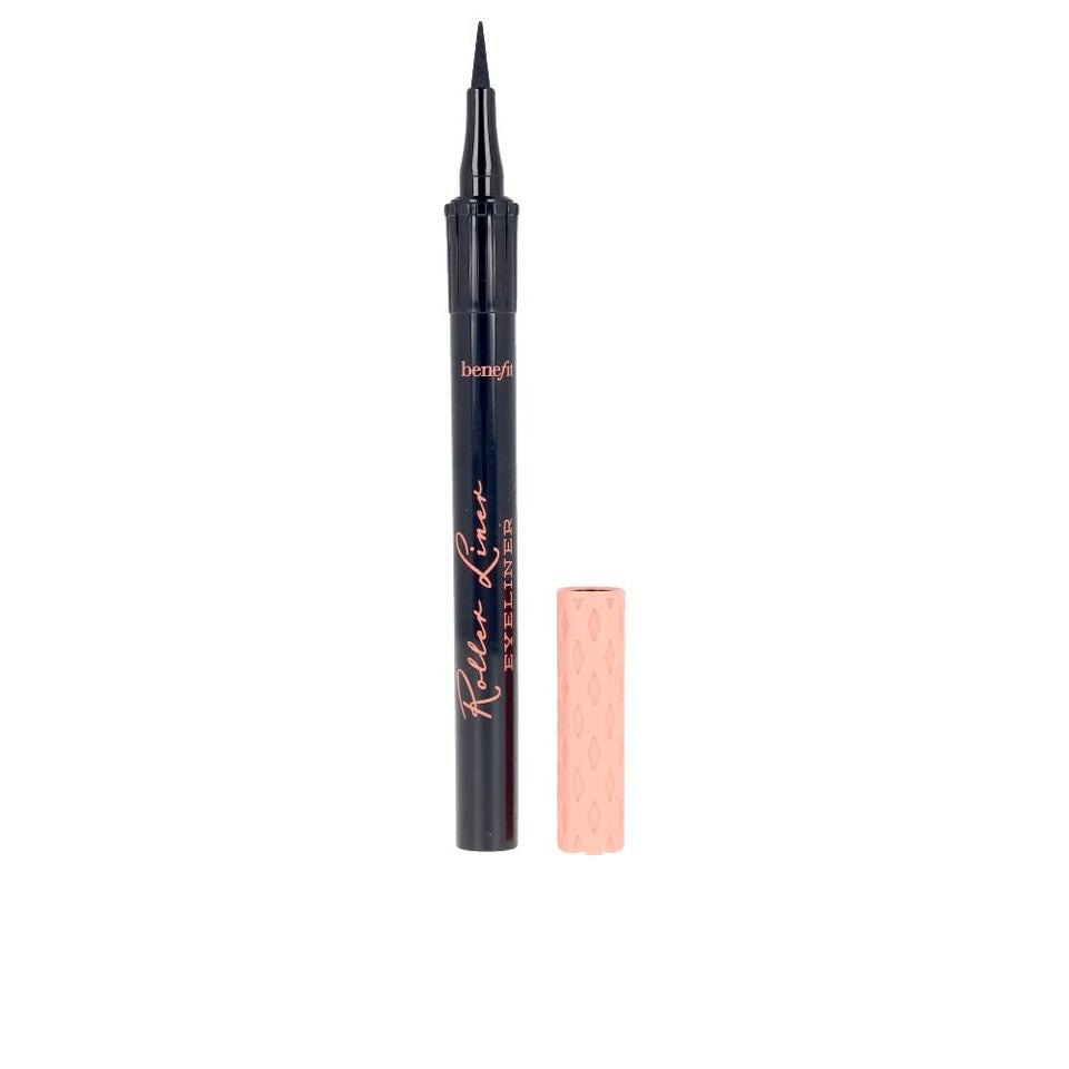 Benefit Roller Liner front view showing slim pen packaging and matte black color for precise lines