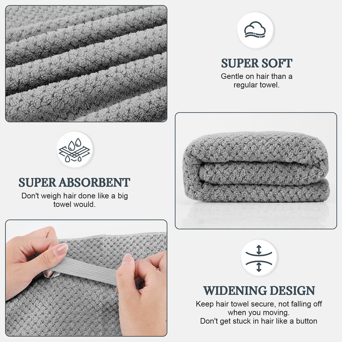 BEoffer close-up microfiber texture showing soft fibers for gentle hair drying