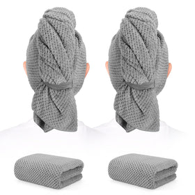 BEoffer front packaging showing two microfiber hair towels and benefits
