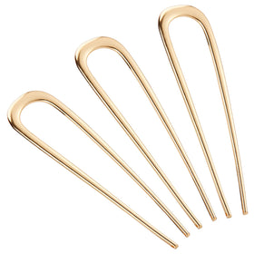 BEoffer front view of three gold pins showing polished finish and elegant look