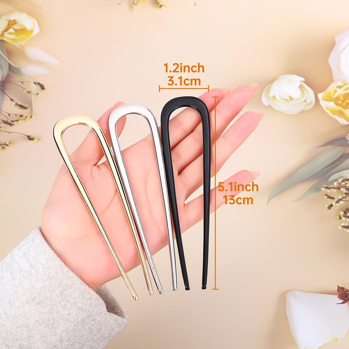 BEoffer pin holding thick hair to demonstrate strong reliable grip