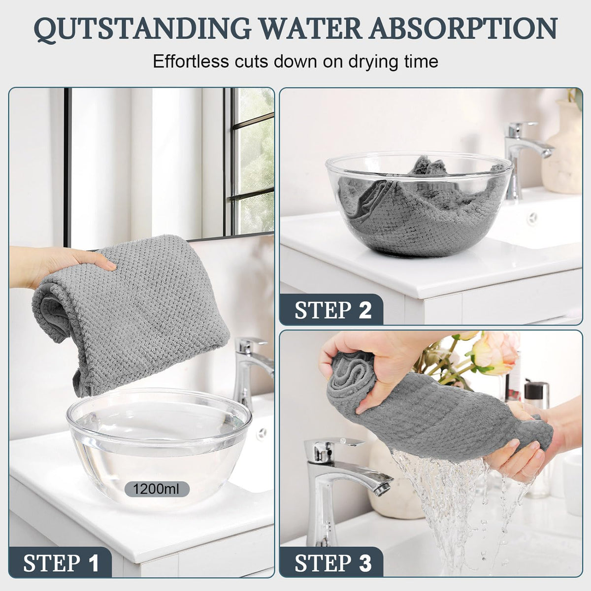 BEoffer microfiber close-up showing soft weave for faster drying benefit