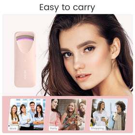 BEOVEA compact curler next to coin showing travel-friendly scale and portability