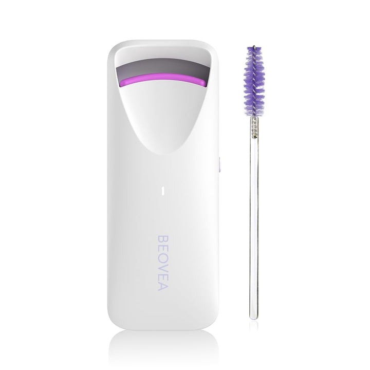 BEOVEA front view of heated eyelash curler showing sleek design and quick heat