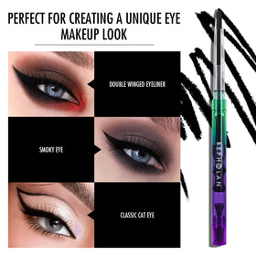BEPHOLAN applied on eye lash line showing crisp matte definition and long-wear benefit