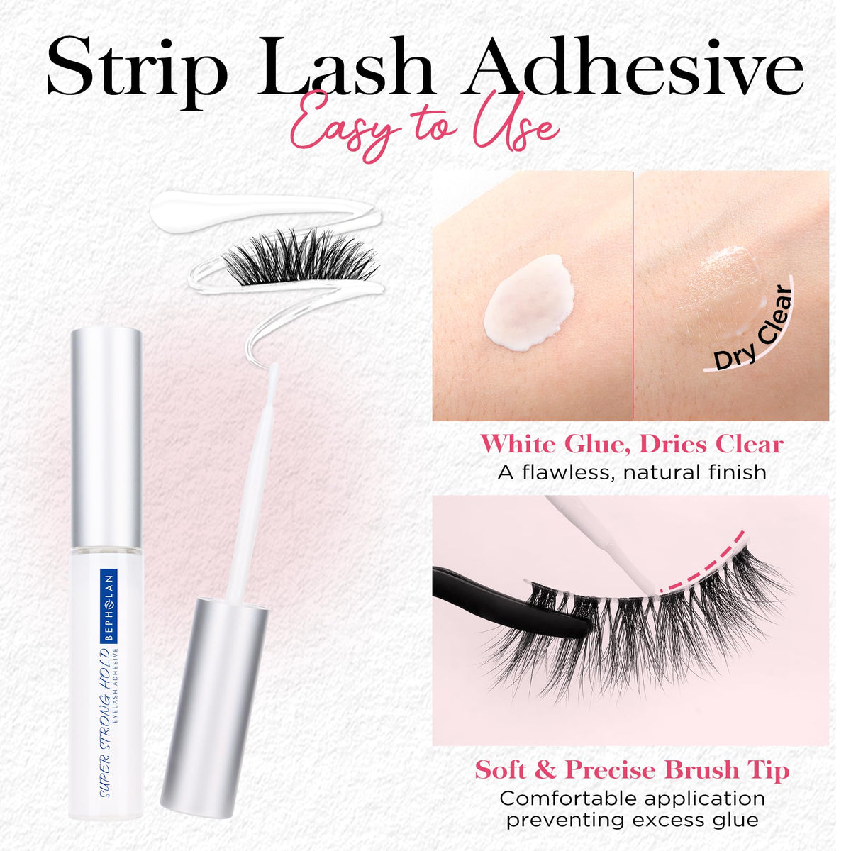 BEPHOLAN precision applicator tip close-up for accurate, mess-free lash placement