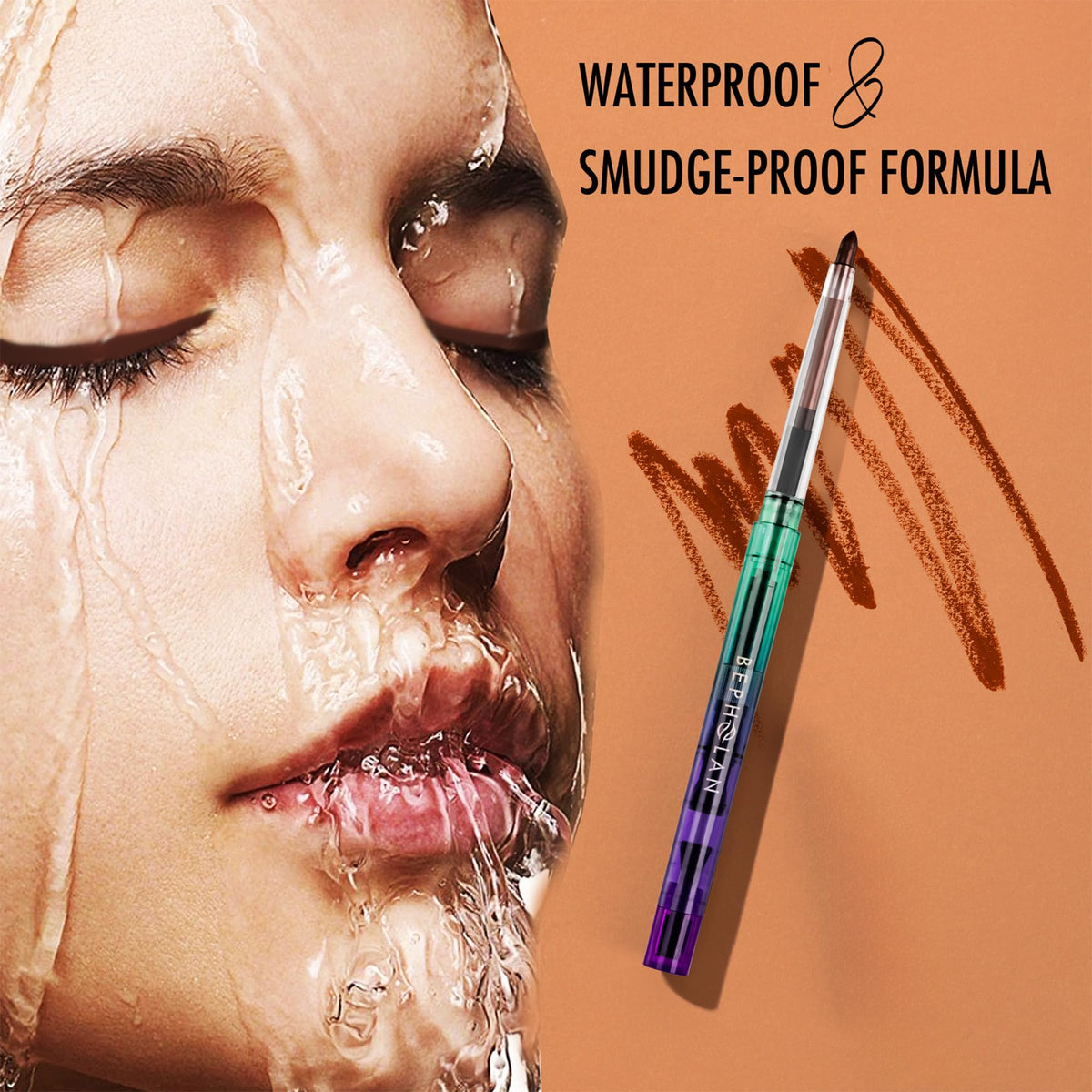 BEPHOLAN smudged smoky eye showing blendable matte finish