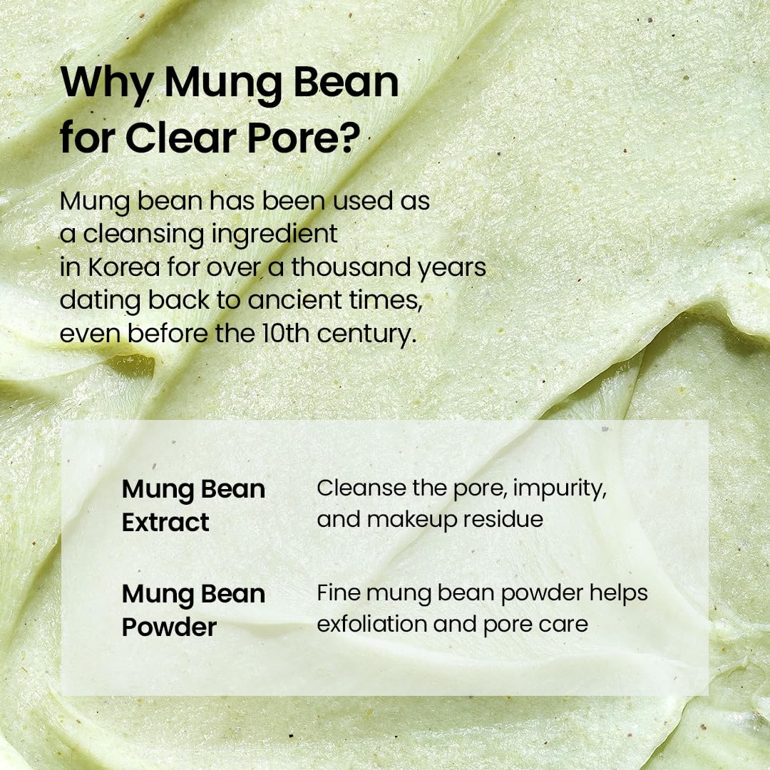 beplain product label close-up showing mung bean and soothing ingredient benefits