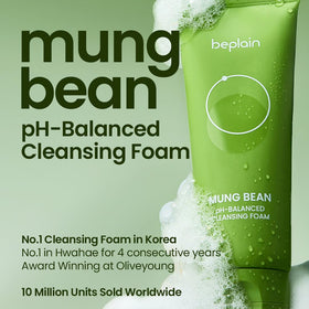 beplain foam texture dispensed from pump for gentle cleanse