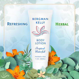 BERGMAN KELLY toiletries arranged in hotel bathroom conveying polished guest presentation