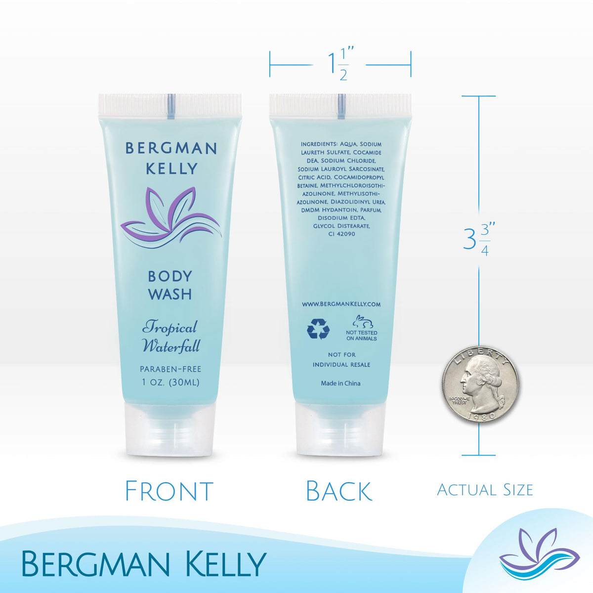 BERGMAN KELLY foil-seal on tube demonstrating leak protection and freshness preservation