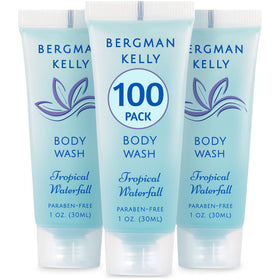 BERGMAN KELLY front packaging showing compact 1 fl oz travel tube, great for guest amenities