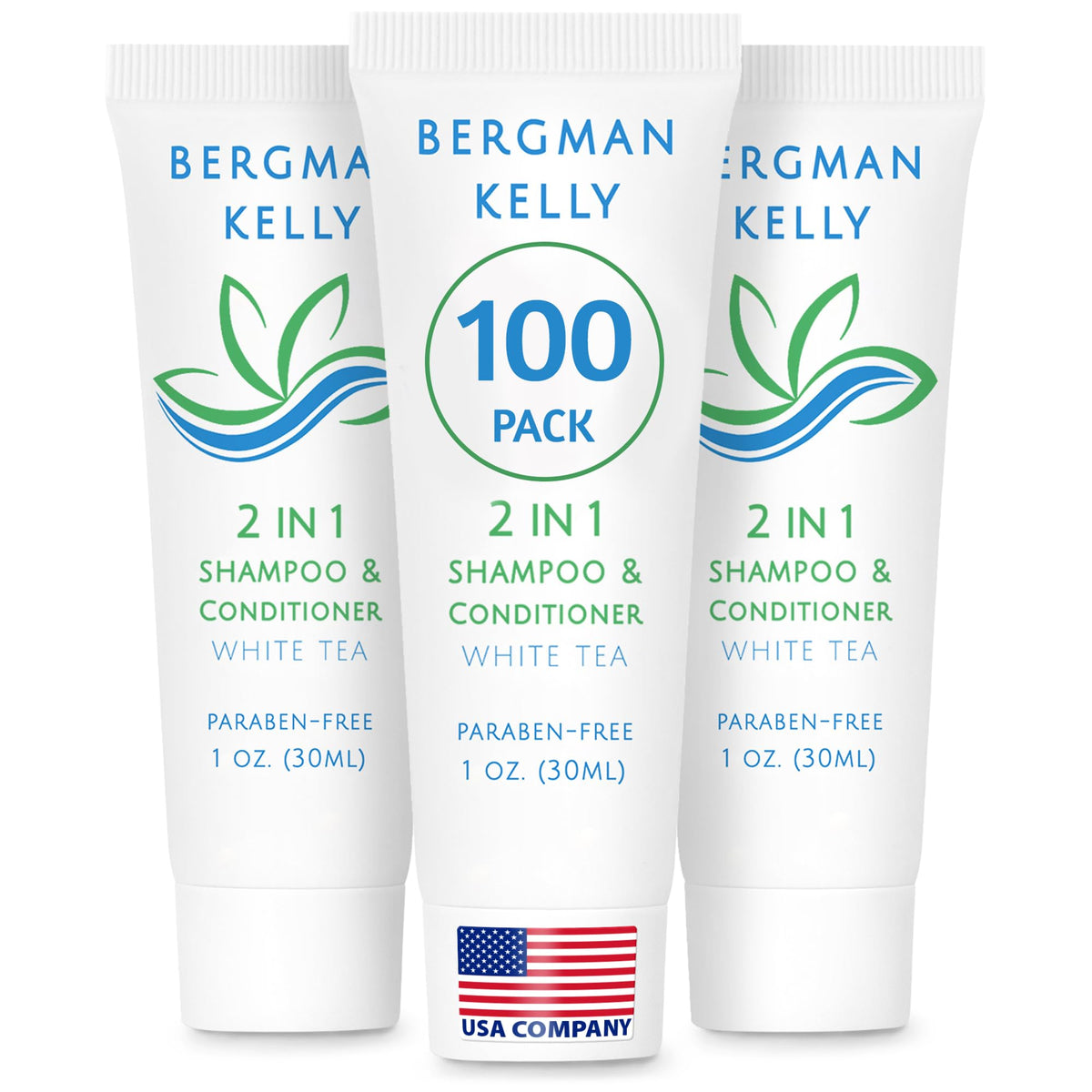 BERGMAN KELLY front packaging shows white tea scent and benefits