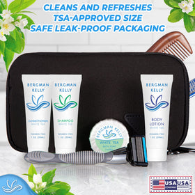 BERGMAN KELLY label detail highlighting recyclable packaging and paraben-free benefit