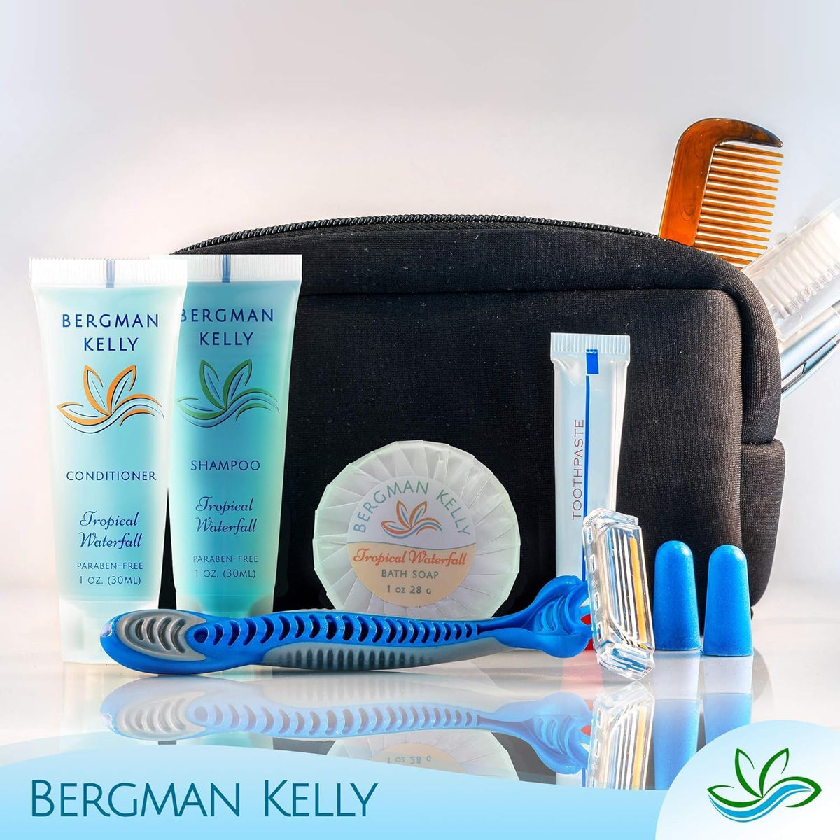 BERGMAN KELLY soap in hand for scale demonstrating travel-size convenience