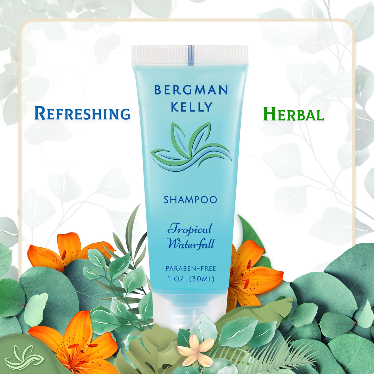 BERGMAN KELLY shampoo pouring to show consistency and easy application